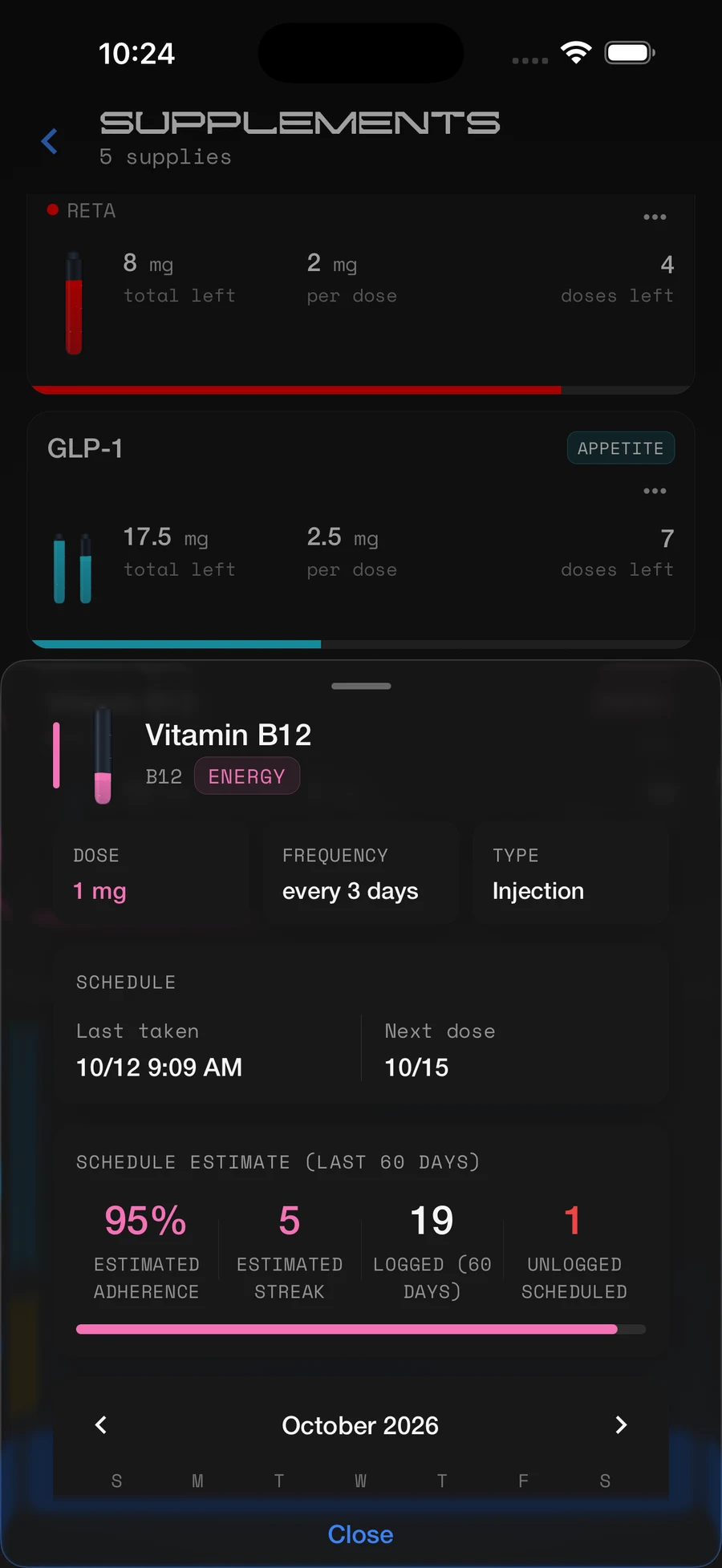 REZ supplement tracking